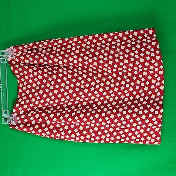 Mary Ann Restivo Womens Red and White Skirt. 100 % Silk ☆ - Picture 1 of 8
